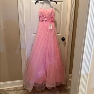 B Darlin Pink Strapless Prom Dress